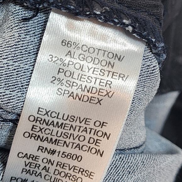 Blue Pinstripe Wit & Wisdom Skyhigh Flare Leg Jeans Size 4 - Picture 6 of 7